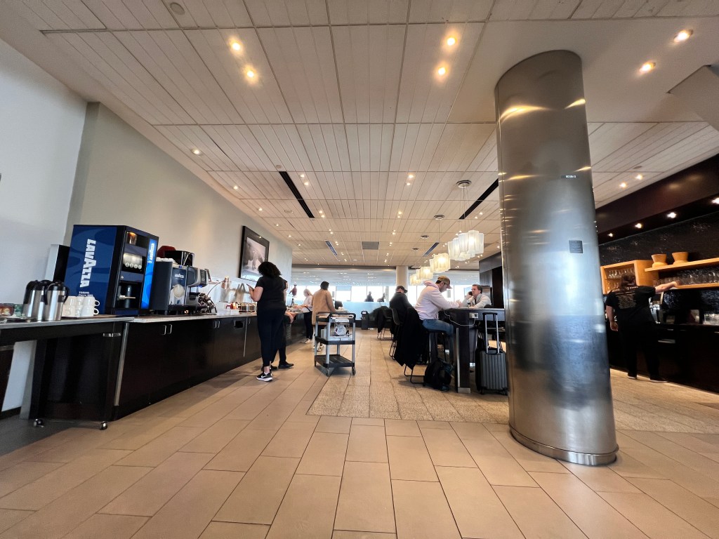 Air Canada Maple Leaf Lounge Toronto buffet hot food and self-serve bar