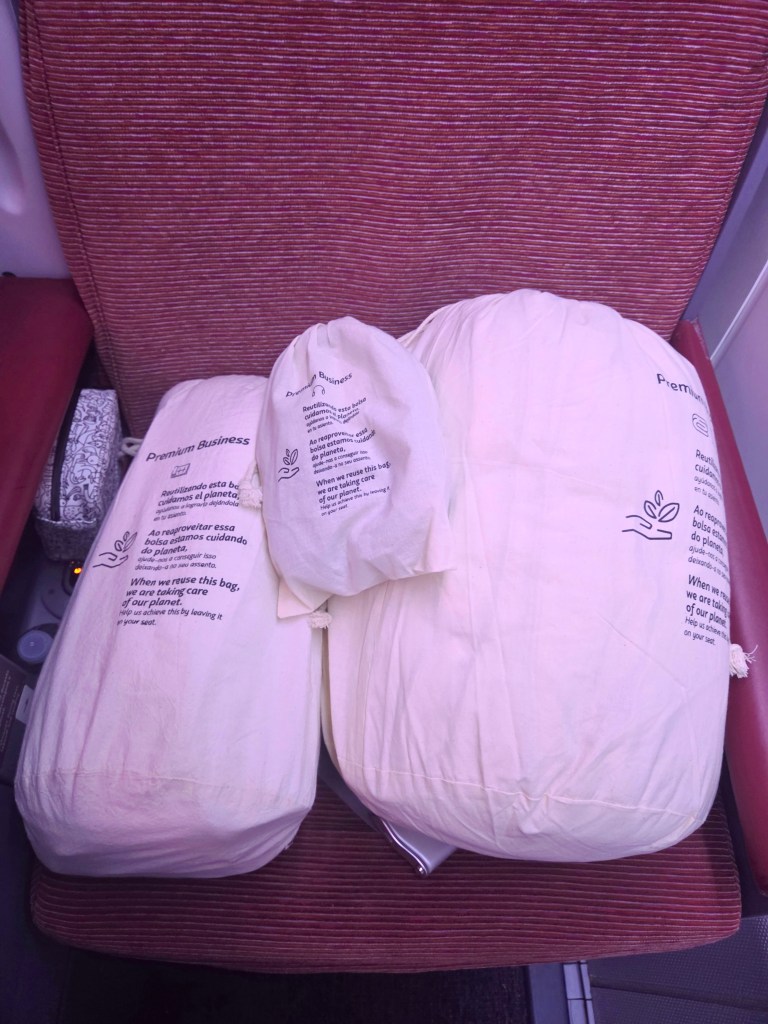 Headphones, blanket, mattress pad