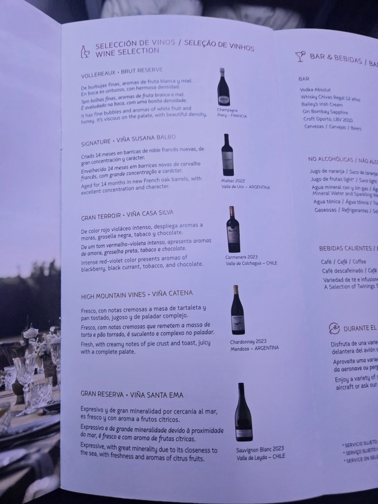 LATAM wine list